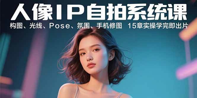 （15920期）人像IP自拍系统课：构图、光线、Pose、氛围、手机修图 15章实操学完即出片白米粥资源网-汇集全网副业资源白米粥资源网