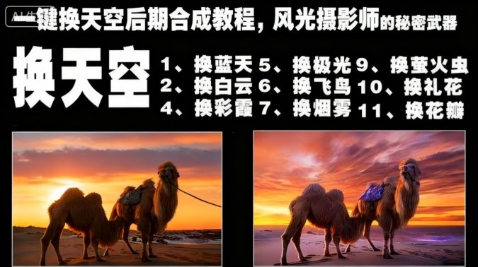 一键换天空后期合成教程，风光摄影师的秘密武器白米粥资源网-汇集全网副业资源白米粥资源网