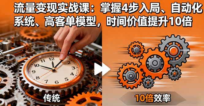（16197期）流量变现实战课：掌握4步入局、自动化系统、高客单模型，时间价值提升10倍白米粥资源网-汇集全网副业资源白米粥资源网