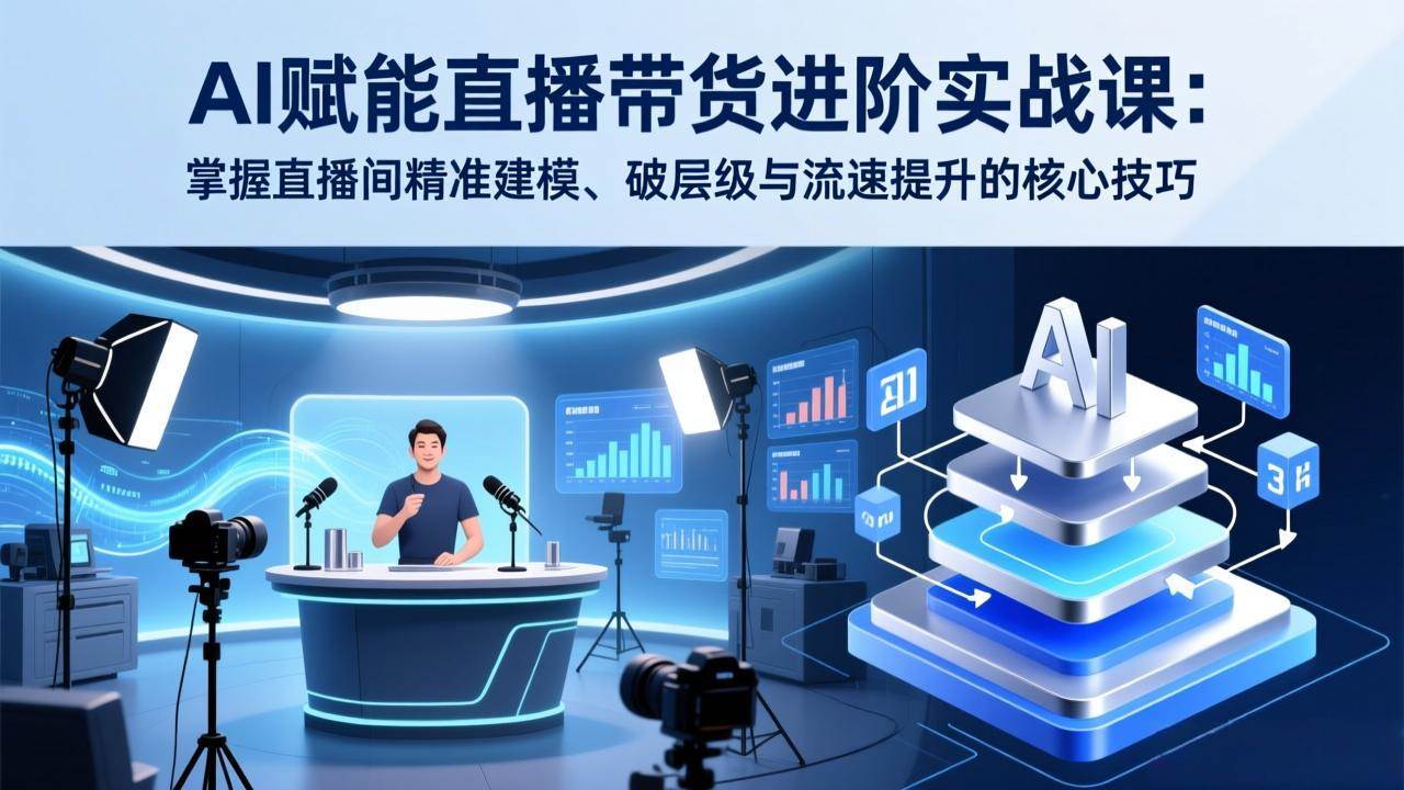 （17405期）AI赋能直播带货进阶实战课：掌握直播间精准建模、破层级与流速提升的核心技巧白米粥资源网-汇集全网副业资源白米粥资源网