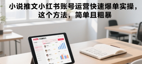 小说推文小红书账号运营快速爆单实操，这个方法，简单且粗暴白米粥资源网-汇集全网副业资源白米粥资源网