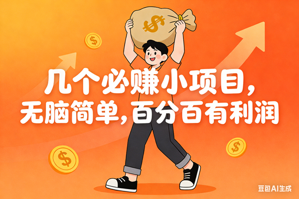 （16918期）几个必赚小项目，无脑简单，百分百有利润，副业首选，日入200+白米粥资源网-汇集全网副业资源白米粥资源网