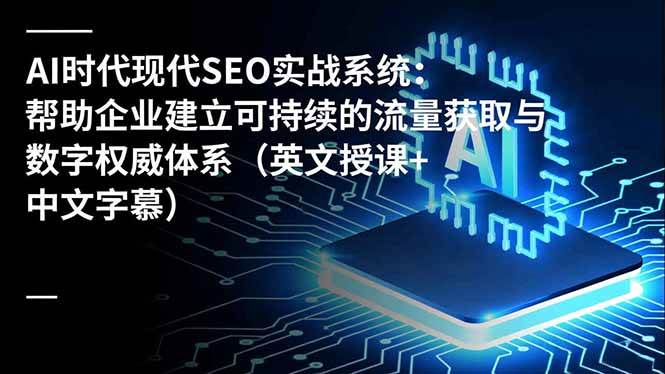 （16760期）AI时代现代SEO实战系统：帮助企业建立可持续的流量获取与数字权威体系（英文授课+中文字幕）白米粥资源网-汇集全网副业资源白米粥资源网