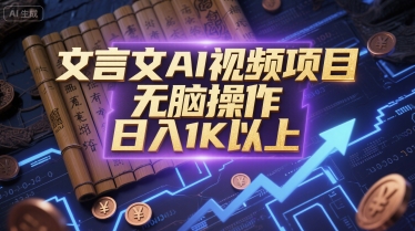 文言文AI视频项目，无脑操作，日入1K以上白米粥资源网-汇集全网副业资源白米粥资源网