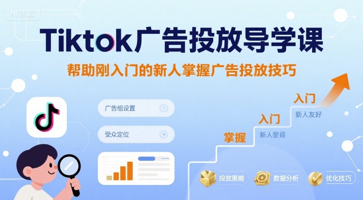 Tiktok广告投放导学课，帮助刚入门的新人掌握广告投放技巧白米粥资源网-汇集全网副业资源白米粥资源网