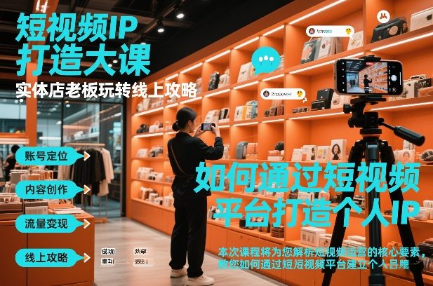 短视频ip打造大课，实体店老板玩转线上攻略白米粥资源网-汇集全网副业资源白米粥资源网