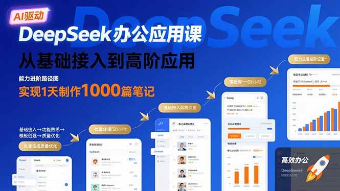（15754期）DeepSeek办公应用课：从基础接入到高阶应用，实现1天制作1000篇笔记白米粥资源网-汇集全网副业资源白米粥资源网