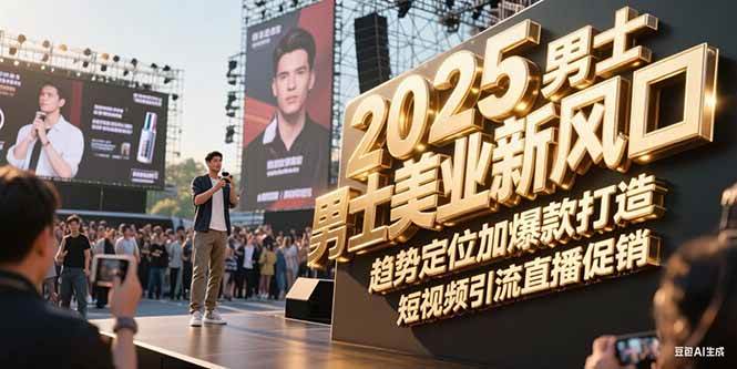 2025男士美业新风口，趋势定位加爆款打造，短视频引流直播促销白米粥资源网-汇集全网副业资源白米粥资源网
