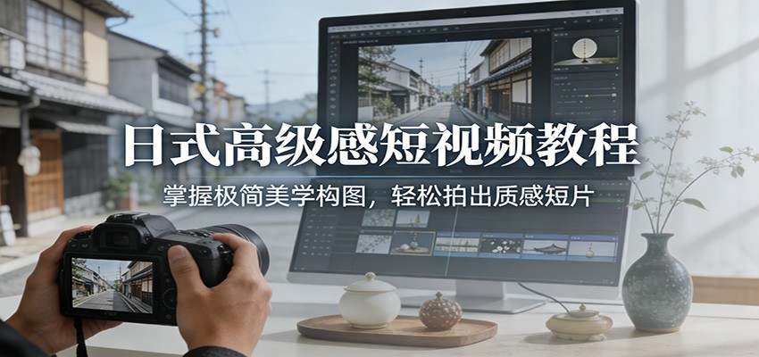 日式高级感短视频教程：掌握极简美学构图，轻松拍出质感短片白米粥资源网-汇集全网副业资源白米粥资源网