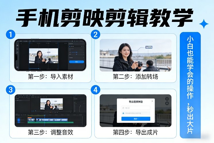 手机剪映剪辑教学，小白也能学会的操作，秒出大片白米粥资源网-汇集全网副业资源白米粥资源网