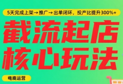淘宝截流快速起店玩法，掌握暴力快速起店的流程，5天完成上架-推广-出单闭环白米粥资源网-汇集全网副业资源白米粥资源网