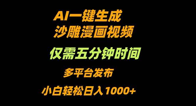 （16320期）AI一键生成沙雕动漫视频，只需5分钟，小白轻松日入1000+白米粥资源网-汇集全网副业资源白米粥资源网