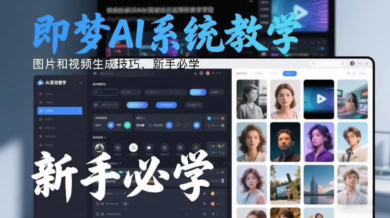 即梦AI系统教学，图片和视频生成技巧，新手必学白米粥资源网-汇集全网副业资源白米粥资源网