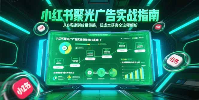 （15248期）小红书聚光广告实战指南，从0搭建到放量策略，低成本获客全流程解析白米粥资源网-汇集全网副业资源白米粥资源网