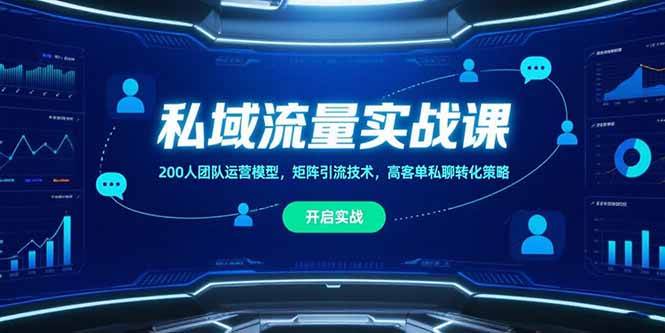 （15403期）私域流量实战课，200人团队运营模型，矩阵引流技术，高客单私聊转化策略白米粥资源网-汇集全网副业资源白米粥资源网