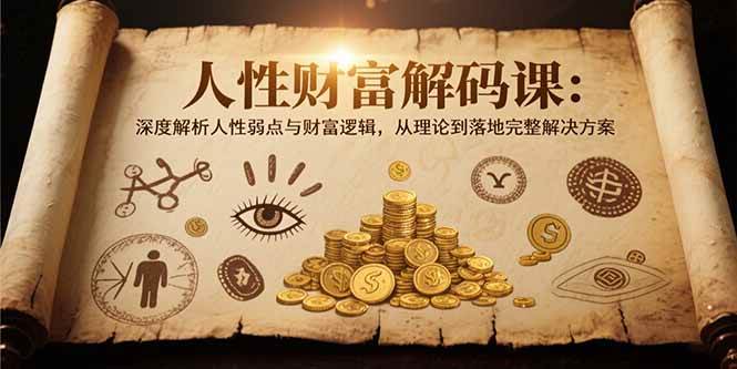 （15434期）人性财富解码课6.0：深度解析人性弱点与财富逻辑，理论到落地完整解决方案白米粥资源网-汇集全网副业资源白米粥资源网