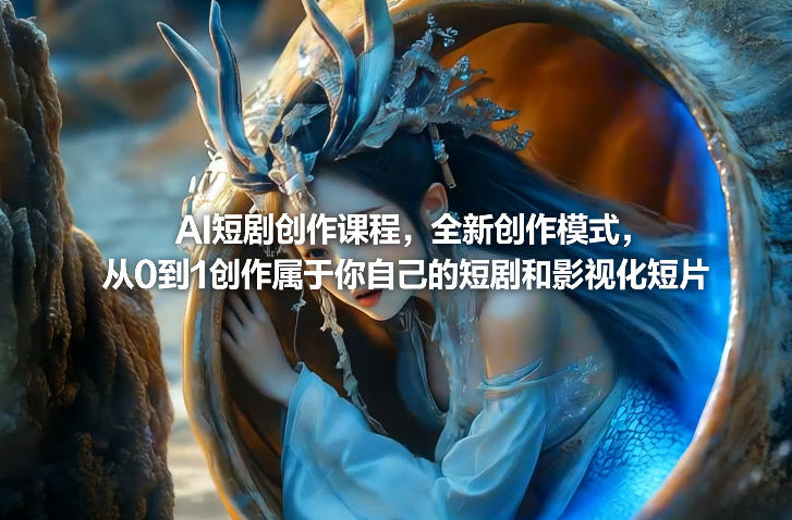 AI短剧创作课程，全新创作模式，从0到1创作属于你自己的短剧和影视化短片白米粥资源网-汇集全网副业资源白米粥资源网