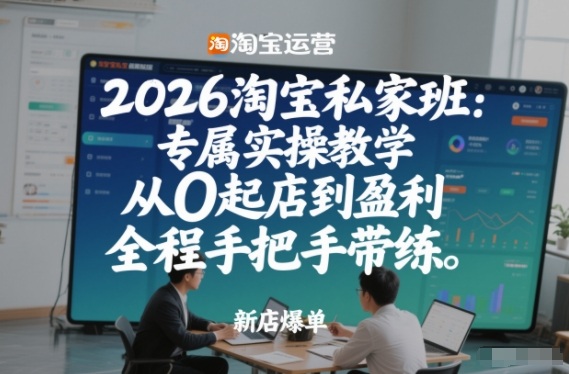 2026淘宝私家班：专属实操教学，从0起店到盈利，全程手把手带练白米粥资源网-汇集全网副业资源白米粥资源网