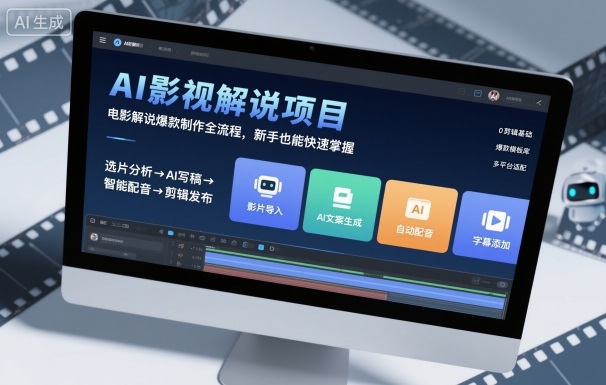 AI影视解说项目，电影解说爆款制作全流程，新手也能快速掌握白米粥资源网-汇集全网副业资源白米粥资源网