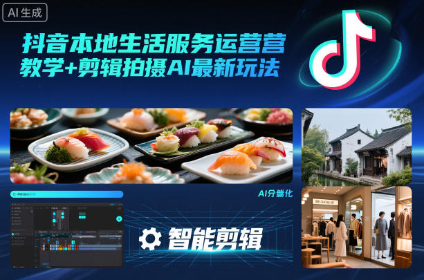 抖音本地生活服务运营教学+剪辑拍摄AI最新玩法白米粥资源网-汇集全网副业资源白米粥资源网