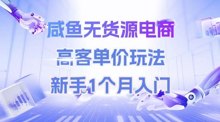 咸鱼无货源电商，高客单价玩法，新手1个月入门白米粥资源网-汇集全网副业资源白米粥资源网