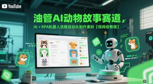 油管AI动物故事赛道，AI+RPA机器人流程自动化制作素材【保姆级教程】白米粥资源网-汇集全网副业资源白米粥资源网