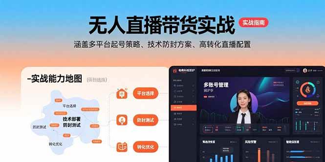 （15622期）无人直播带货实战，涵盖多平台起号策略、技术防封方案、高转化直播配置白米粥资源网-汇集全网副业资源白米粥资源网