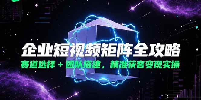 （15242期）企业短视频矩阵全攻略，赛道选择+团队搭建，精准获客变现实操白米粥资源网-汇集全网副业资源白米粥资源网