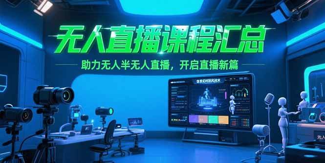 （15218期）无人直播课程汇总，含非实时防风技术，助力无人半无人直播，开启直播新篇白米粥资源网-汇集全网副业资源白米粥资源网