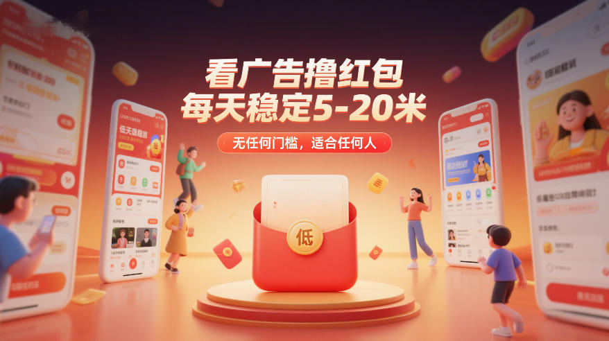 看广告撸红包，每天稳定5-20米，无任何门槛，适合任何人白米粥资源网-汇集全网副业资源白米粥资源网