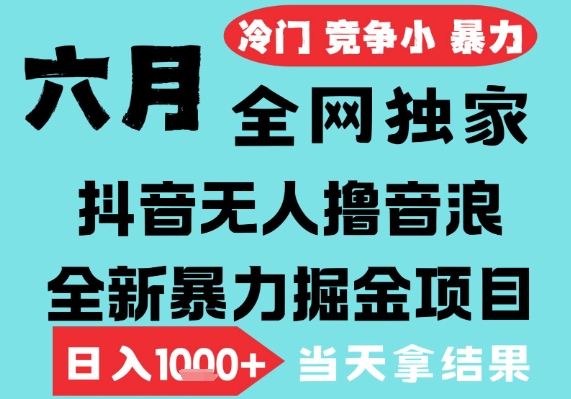 2025年6月高爆抖音无人直播最新撸音浪掘金项目，无脑日入1k+，低门槛小白可做，可矩阵放大【揭秘】白米粥资源网-汇集全网副业资源白米粥资源网