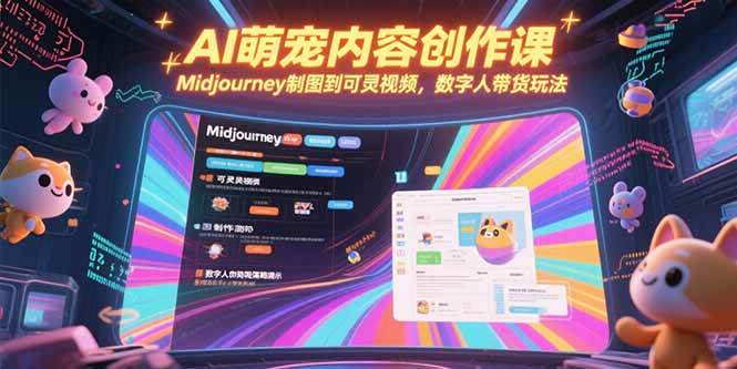 （15311期）AI萌宠内容创作课，Midjourney制图到可灵视频，数字人带货玩法白米粥资源网-汇集全网副业资源白米粥资源网