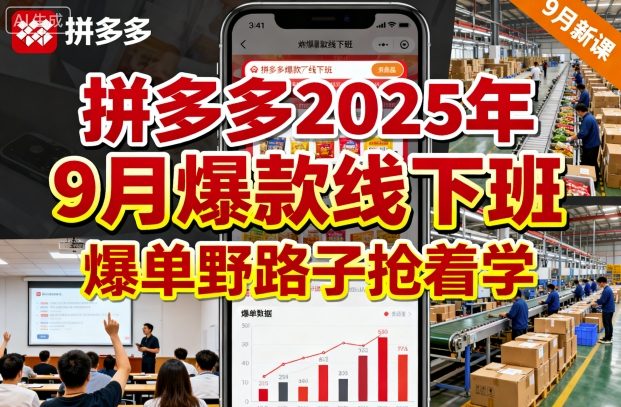拼多多2025年9月爆款线下班，爆单野路子抢着学白米粥资源网-汇集全网副业资源白米粥资源网