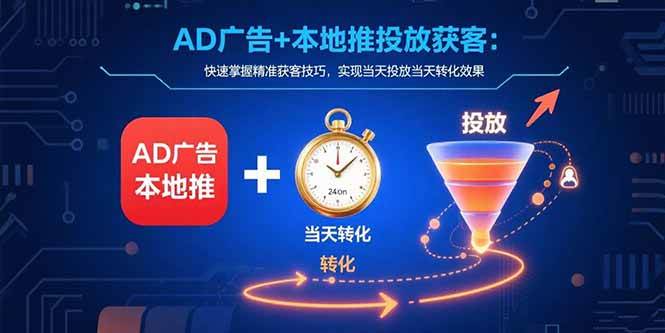 （15637期）AD广告+本地推投放获客：快速掌握精准获客技巧，实现当天投放当天转化效果白米粥资源网-汇集全网副业资源白米粥资源网