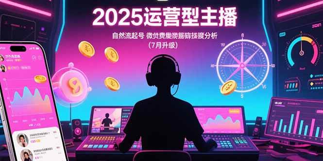 （15508期）2025运营型主播：自然流起号，微付费投放技巧，罗盘数据深度解析(7月更新)白米粥资源网-汇集全网副业资源白米粥资源网