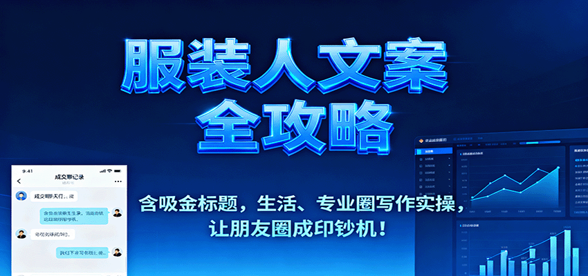 服装人文案全攻略，含吸金标题，生活、专业圈写作实操，让朋友圈成印钞机！白米粥资源网-汇集全网副业资源白米粥资源网