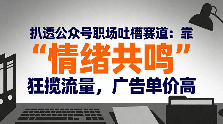 扒透公众号职场吐槽赛道：靠“情绪共鸣”狂揽流量，广告单价高白米粥资源网-汇集全网副业资源白米粥资源网