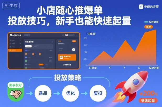 小店随心推爆单投放技巧，新手也能快速起量白米粥资源网-汇集全网副业资源白米粥资源网