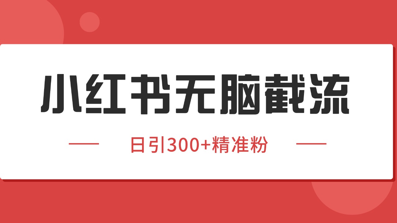 小红书截流同行客源，独家野路子获客玩法 日引200+暴力获客白米粥资源网-汇集全网副业资源白米粥资源网