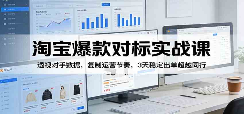 淘宝爆款对标实战课：透视对手数据，复制运营节奏，3天稳定出单超越同行白米粥资源网-汇集全网副业资源白米粥资源网