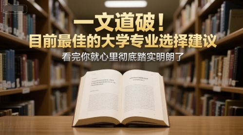 付费文章：一文道破！目前最佳的大学专业选择建议，看完你就心里彻底踏实明朗了白米粥资源网-汇集全网副业资源白米粥资源网