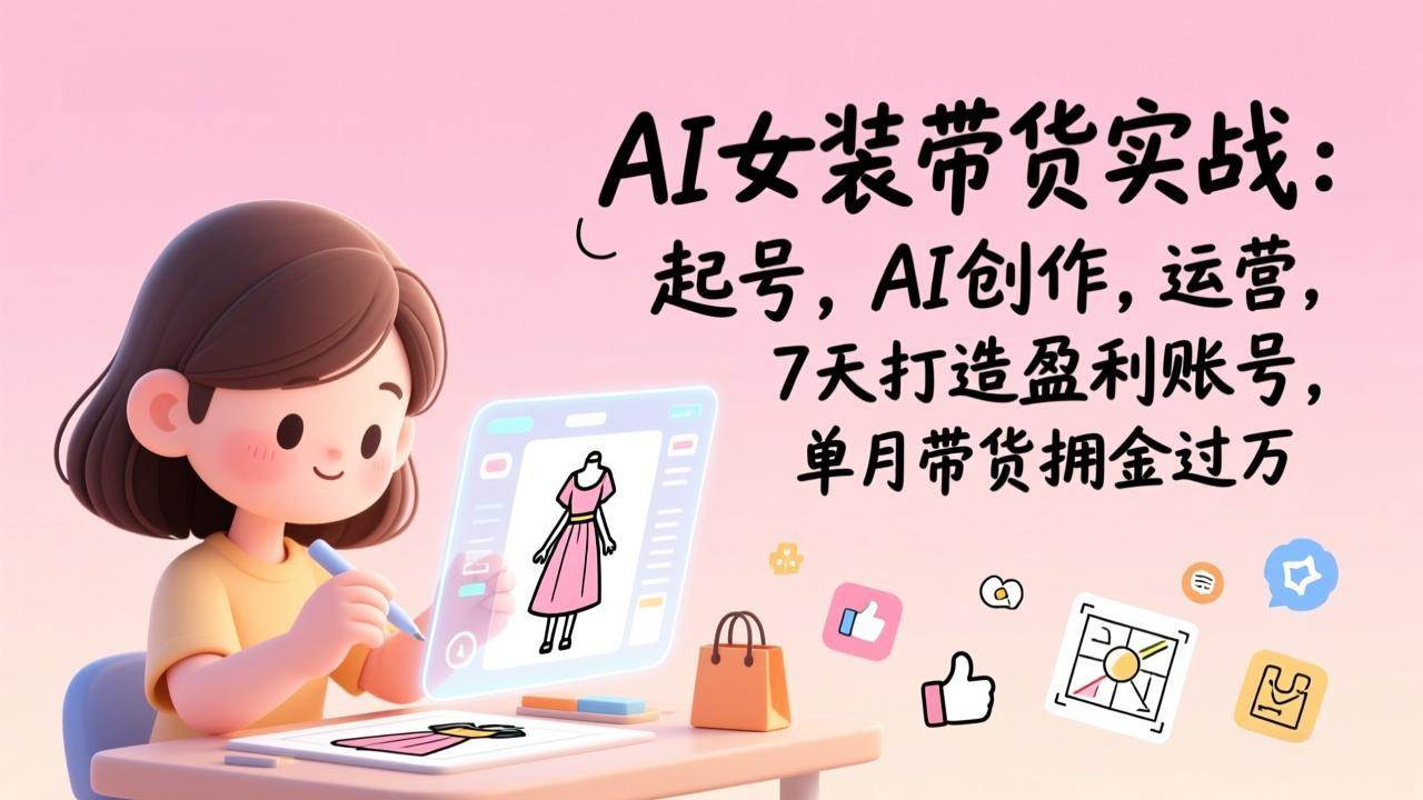 （17117期）AI女装带货实战班（更新）：起号，AI创作，运营，7天打造盈利账号，单月带货佣金过万白米粥资源网-汇集全网副业资源白米粥资源网