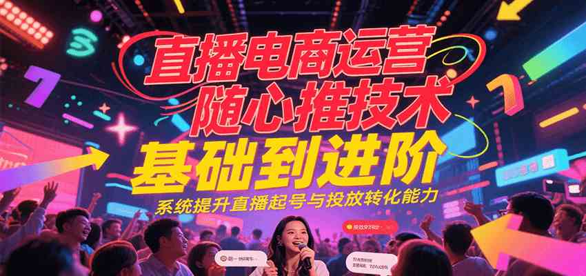 直播电商运营随心推投放技术基础到进阶，系统提升直播起号与投放转化能力白米粥资源网-汇集全网副业资源白米粥资源网