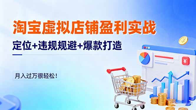 (16387期)淘宝虚拟店铺盈利实战:定位+违规规避+爆款打造,月入过万很轻松!白米粥资源网-汇集全网副业资源白米粥资源网