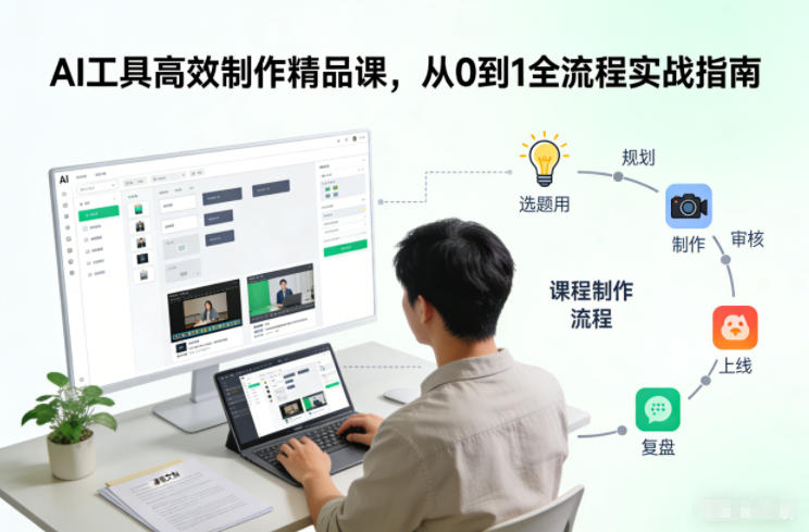 AI工具高效制作精品课，从0到1全流程实战指南白米粥资源网-汇集全网副业资源白米粥资源网