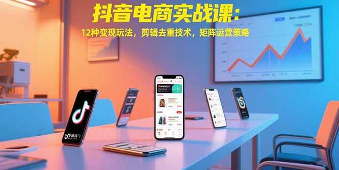 （15478期）抖音电商实战课：12种变现玩法，剪辑去重技术，矩阵运营策略白米粥资源网-汇集全网副业资源白米粥资源网