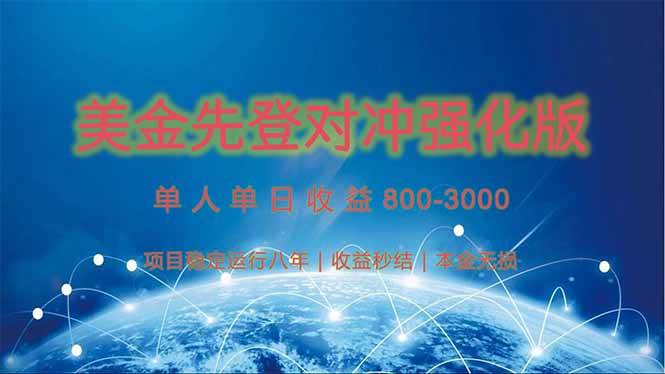（15012期）美金先登计划对冲强化版，2025年黑马中最暴力收益日收益1k-4k（可放大…白米粥资源网-汇集全网副业资源白米粥资源网