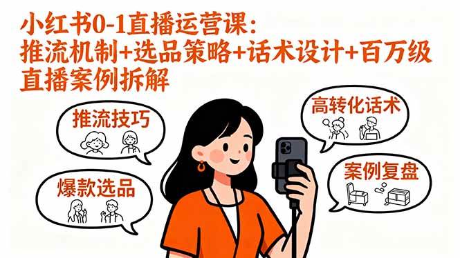 （16002期）小红书0-1直播运营课：推流机制+选品策略+话术设计+百万级直播案例拆解白米粥资源网-汇集全网副业资源白米粥资源网