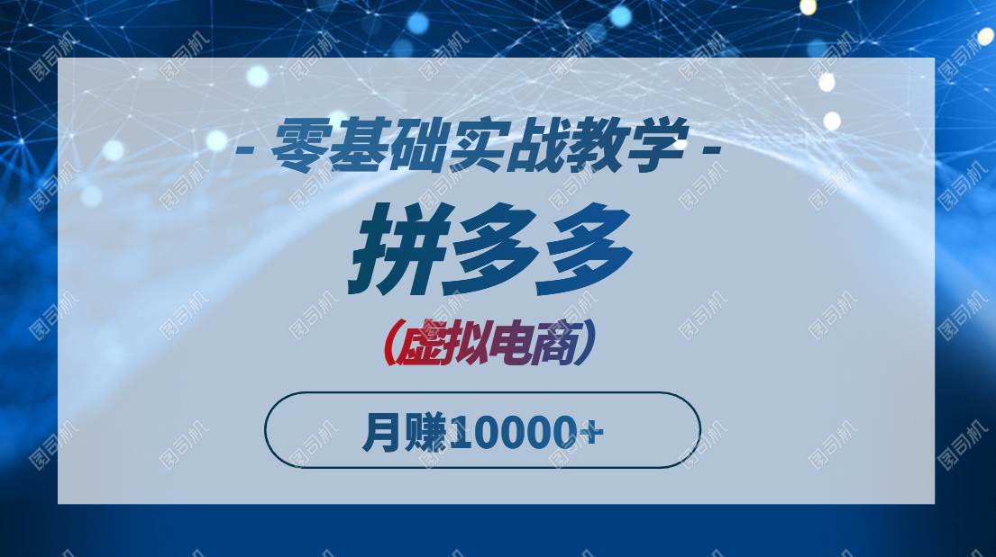 （14880期）拼多多虚拟电商，零基础实战教学，快速打爆商品，新手也能月入10000+白米粥资源网-汇集全网副业资源白米粥资源网