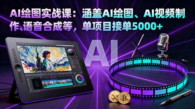 （16304期）AI绘图实战课：涵盖AI绘图、AI视频制作、语音合成等，单项目接单5000+白米粥资源网-汇集全网副业资源白米粥资源网